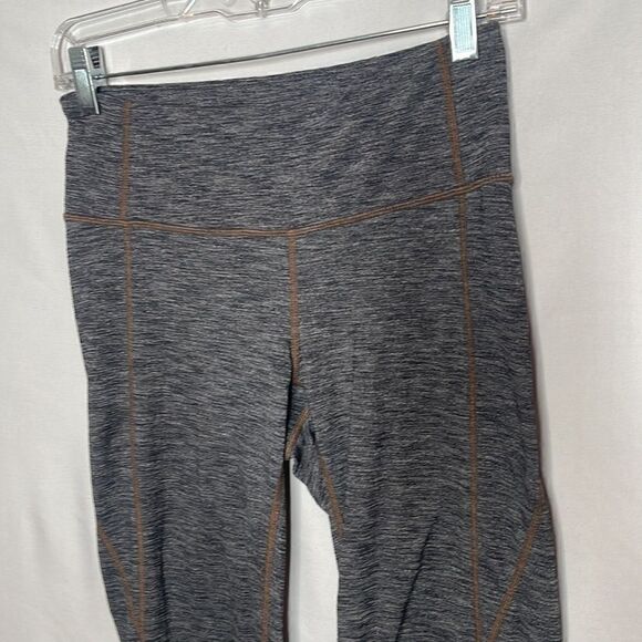 Athleta Revelation Gray/Brown Stitch. Flare Leg Yoga Pants. Size Small. - Picture 2 of 9